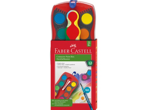 FABER CASTELL Waterverf kliksysteem incl. penseel (12 kleuren)